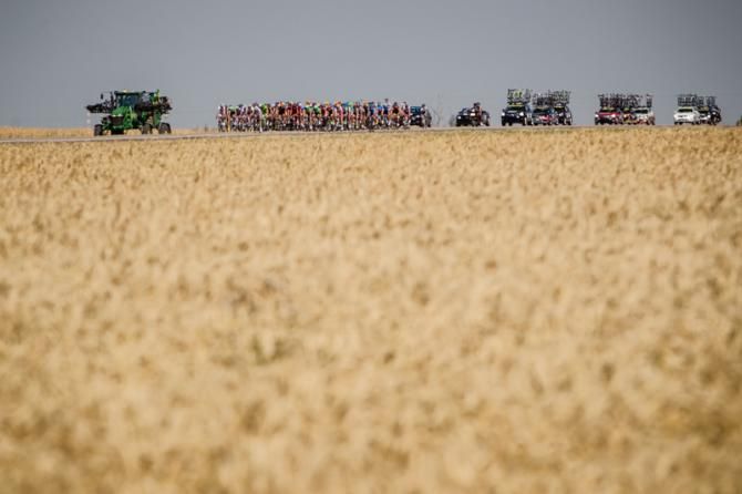Endless farmland during the Tour of Alberta.