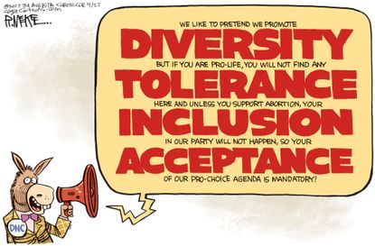 Political Cartoon U.S. Democrats acceptance tolerance diversity inclusion