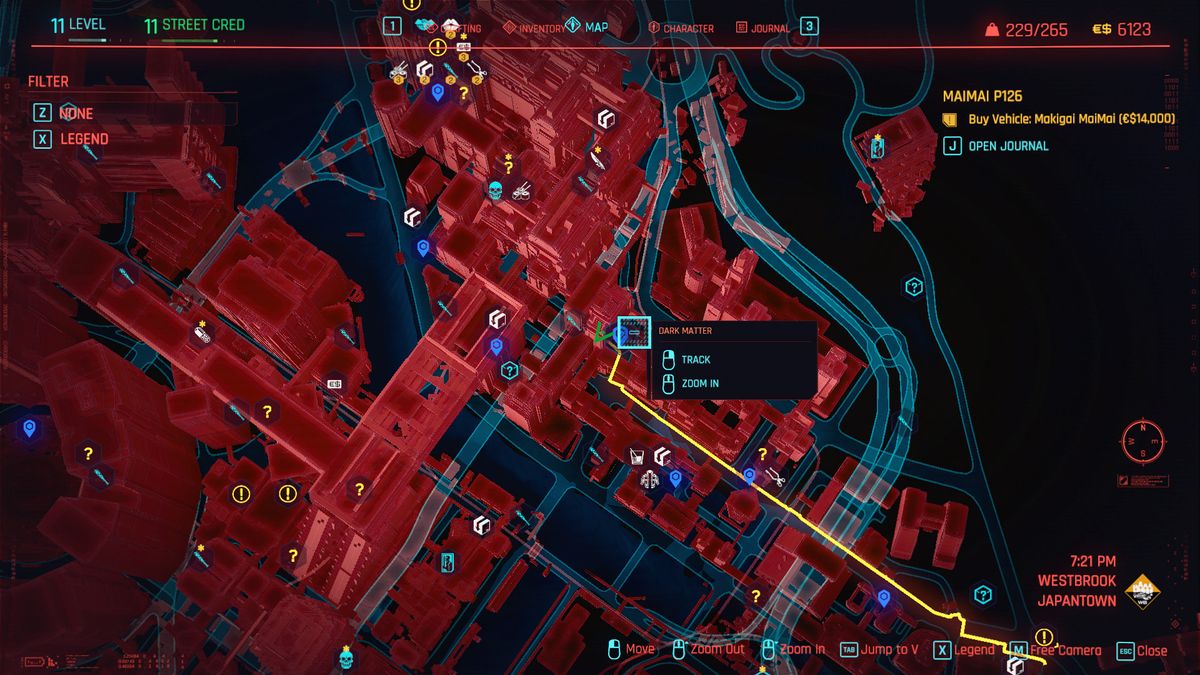 Cyberpunk 2077 joytoy locations - map view showing a joytoy location