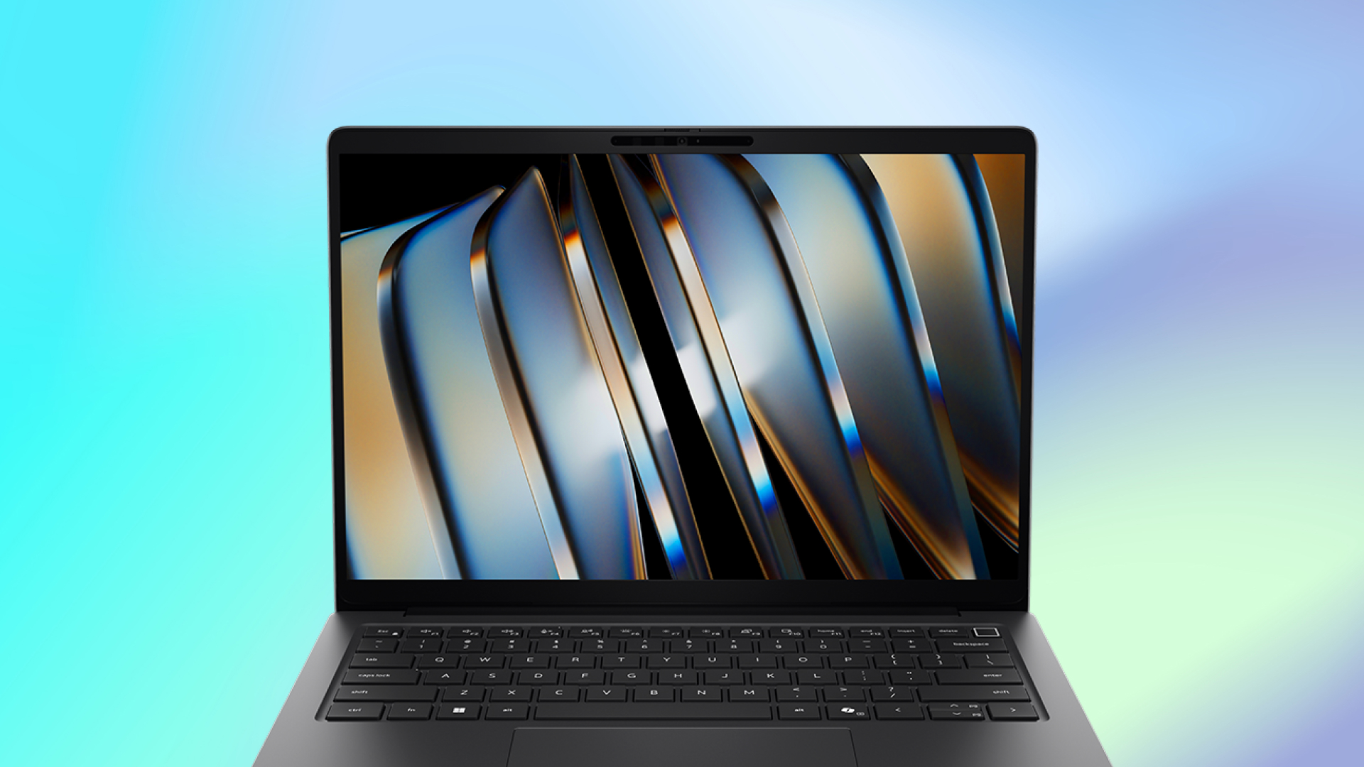 Dell Pro laptop front-on showing the display