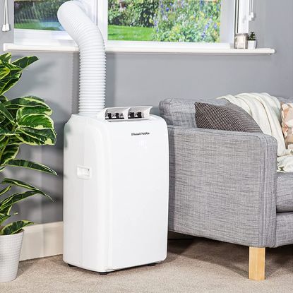 Russell Hobbs 2-in-1 Portable Air Conditioner and Dehumidifier with Ideal Home approved logo