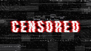 Vector illustration of the word Censored in a glitch distorted style