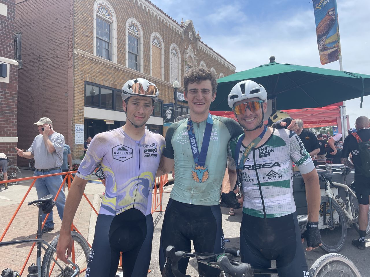 Unbound 100 men - l to r - winner Elliott Baring, 3rd Jim Snitzer, 4th Stefano Barberi