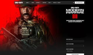 Call of Duty code redemption site screenshot