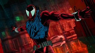 Ben Reilly points his fingers in Spider-Man: Across the Spider-Verse