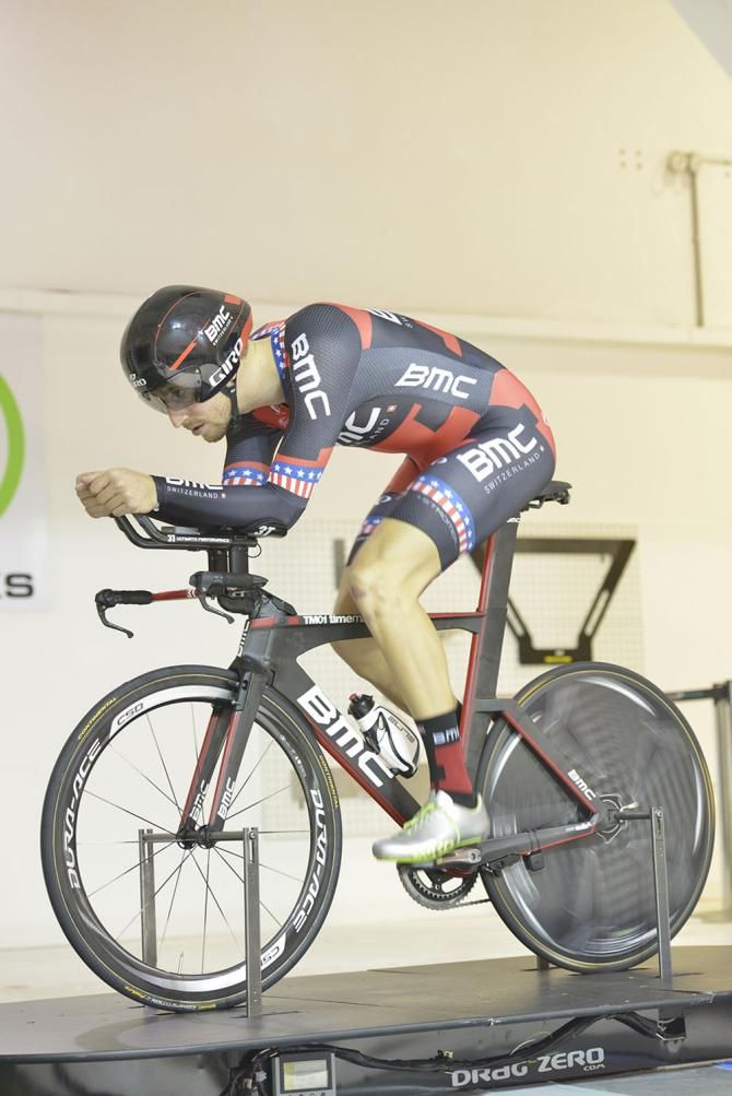 Taylor Phinney is put through his paces in the wind tunnel
