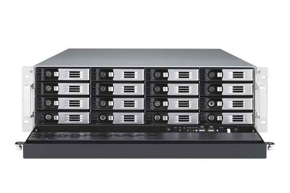 The Thecus N16000's 16 disk trays