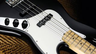 Close up of Fender Jazz Bass