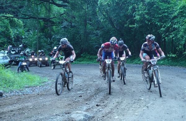 The men's leaders were followed by a motorized caravan. Sometimes locals would join in on their ATVs, cars, or motos for a bit.