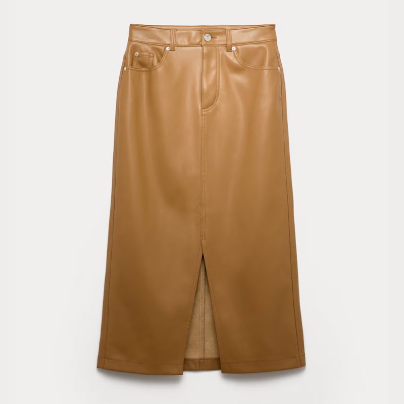 M&S faux leather midi skirt