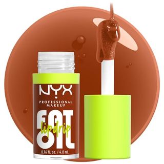 Nyx Professional Makeup Fat Oil Lip Drip, Moisturizing, Shiny and Vegan Tinted Lip Gloss - Scrollin' (deep Caramel)