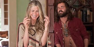 Jennifer Aniston as Linda Gergenblatt and Justin Theroux as Seth in Wanderlust (2012)