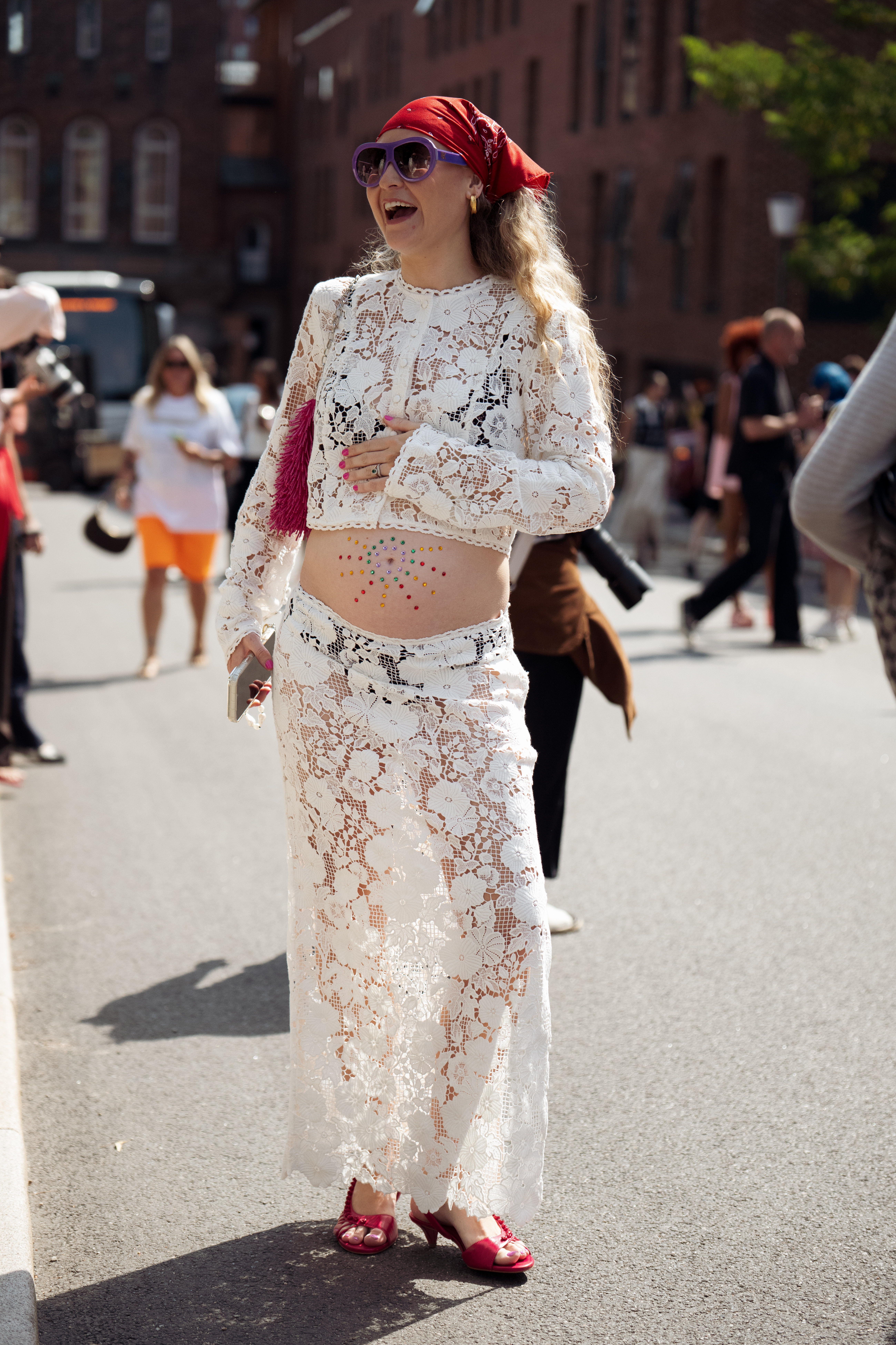 copenhagen fashion week street style trend eyelet top