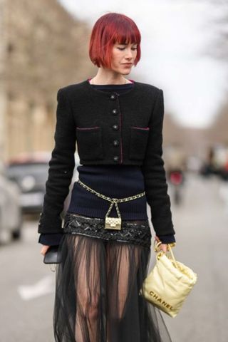 Cherry Red hair at fashion week