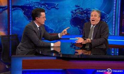 Watch Stephen Colbert bid farewell to The Daily Show, as only Colbert can