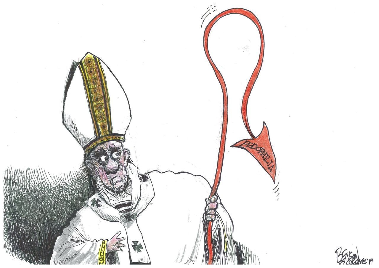 Editorial Cartoon World Pope Francis child sexual abuse pedophilia