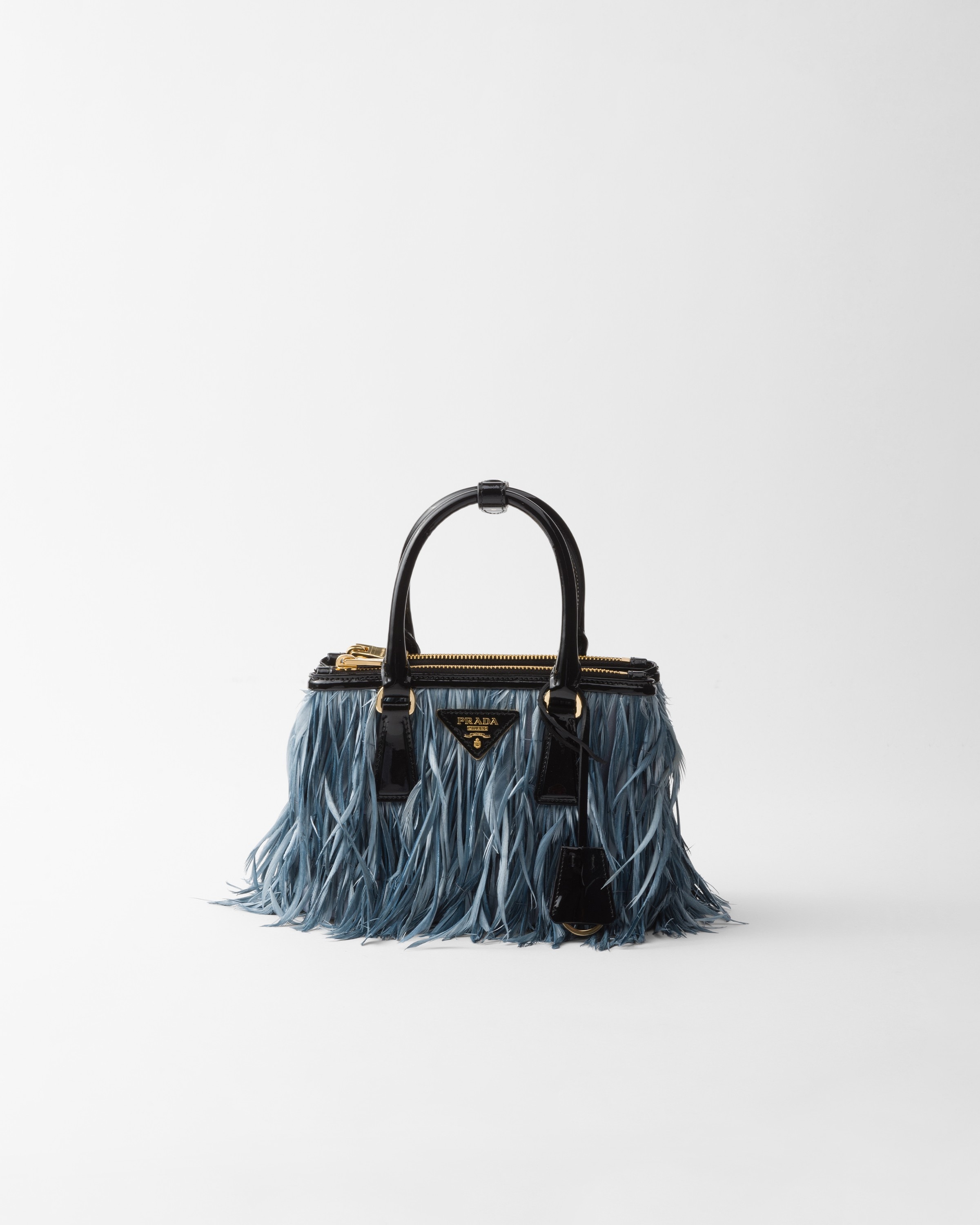 Prada Galleria Mini Bag With Feather Trim