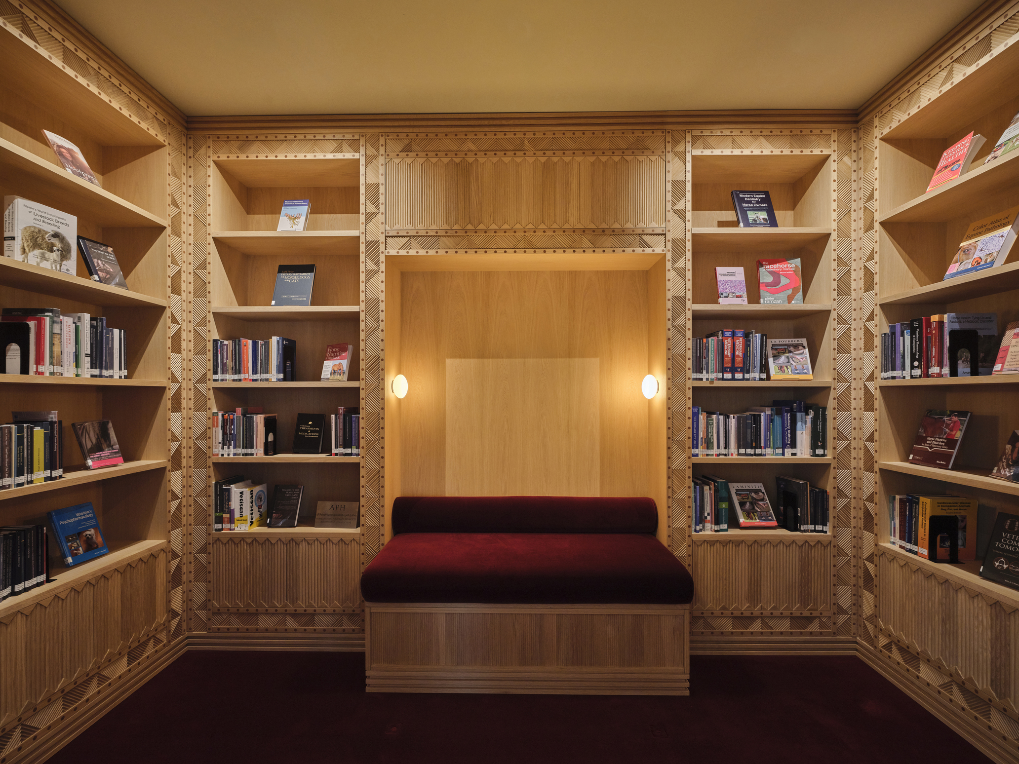 timber-clad equestrian library