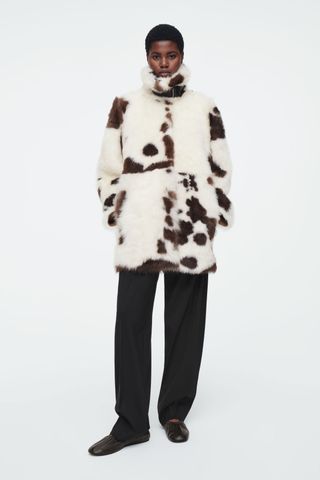 The Funnel-Neck Shearling Coat