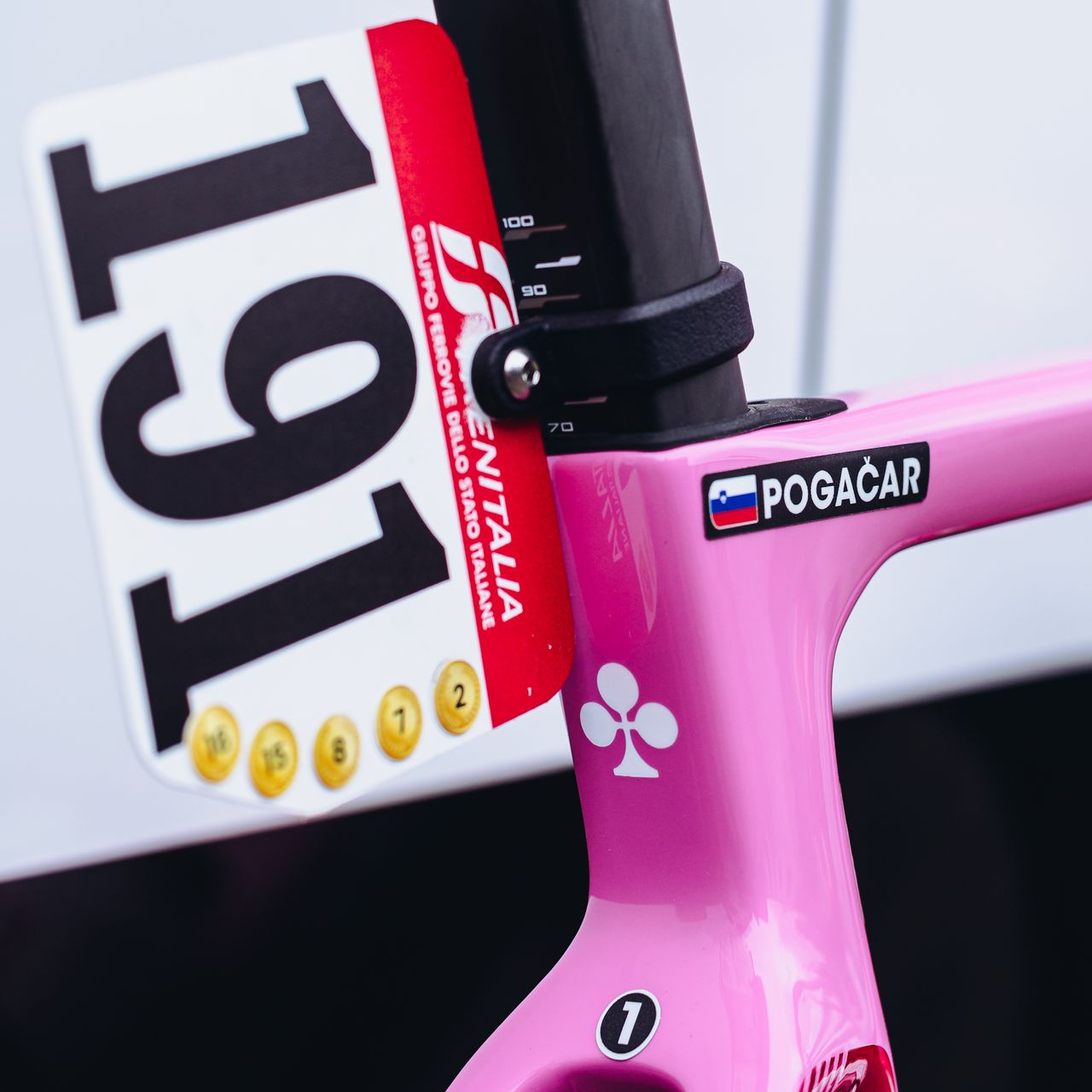 Details of Tadej Pogacar's custom Colnago V4RS made to celebrate his Giro d'Italia win