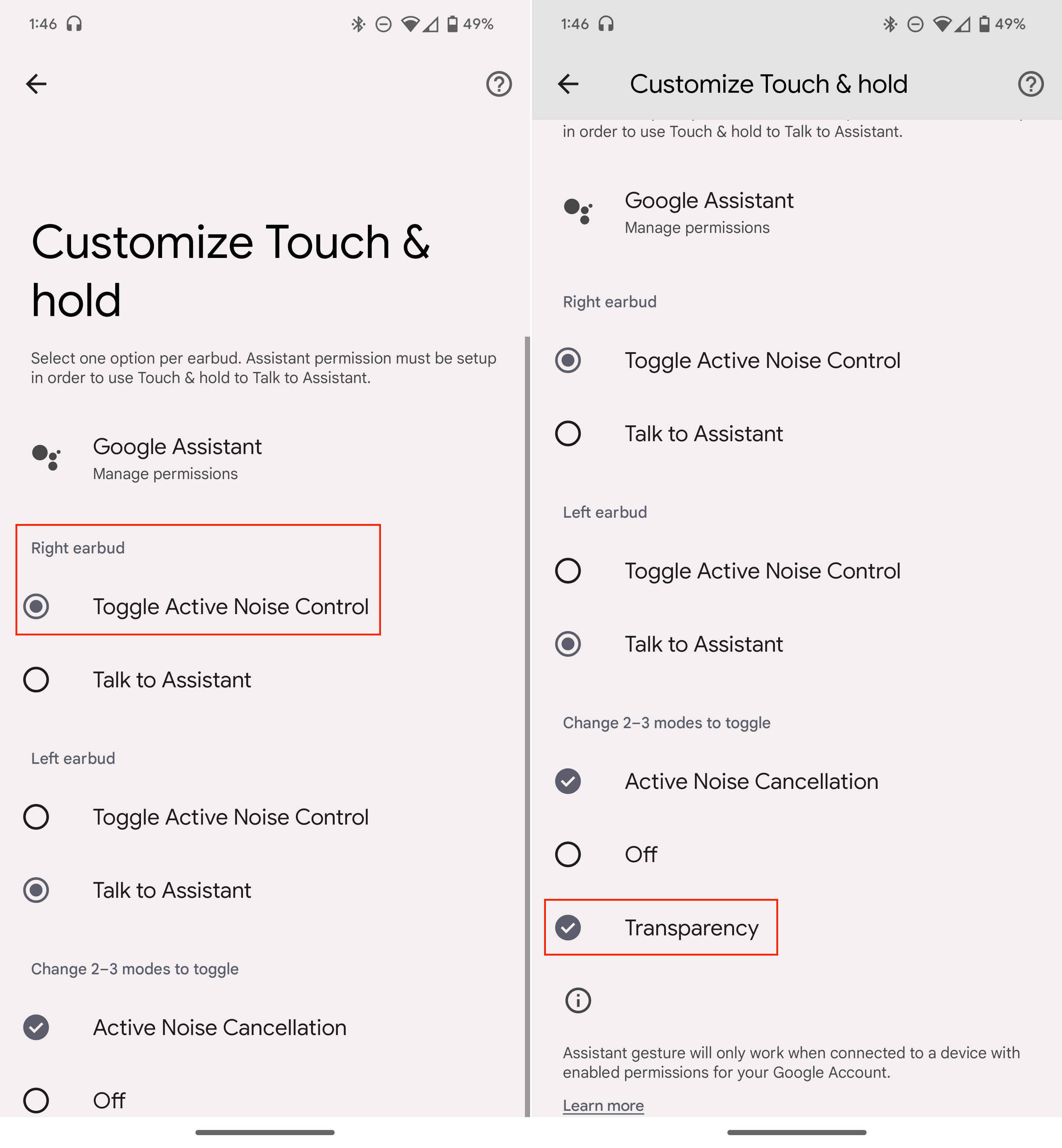 Customize Touch & Hold controls for Pixel Buds Pro