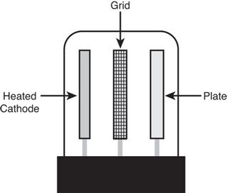 The three main components of a basic triode vacuum tube.