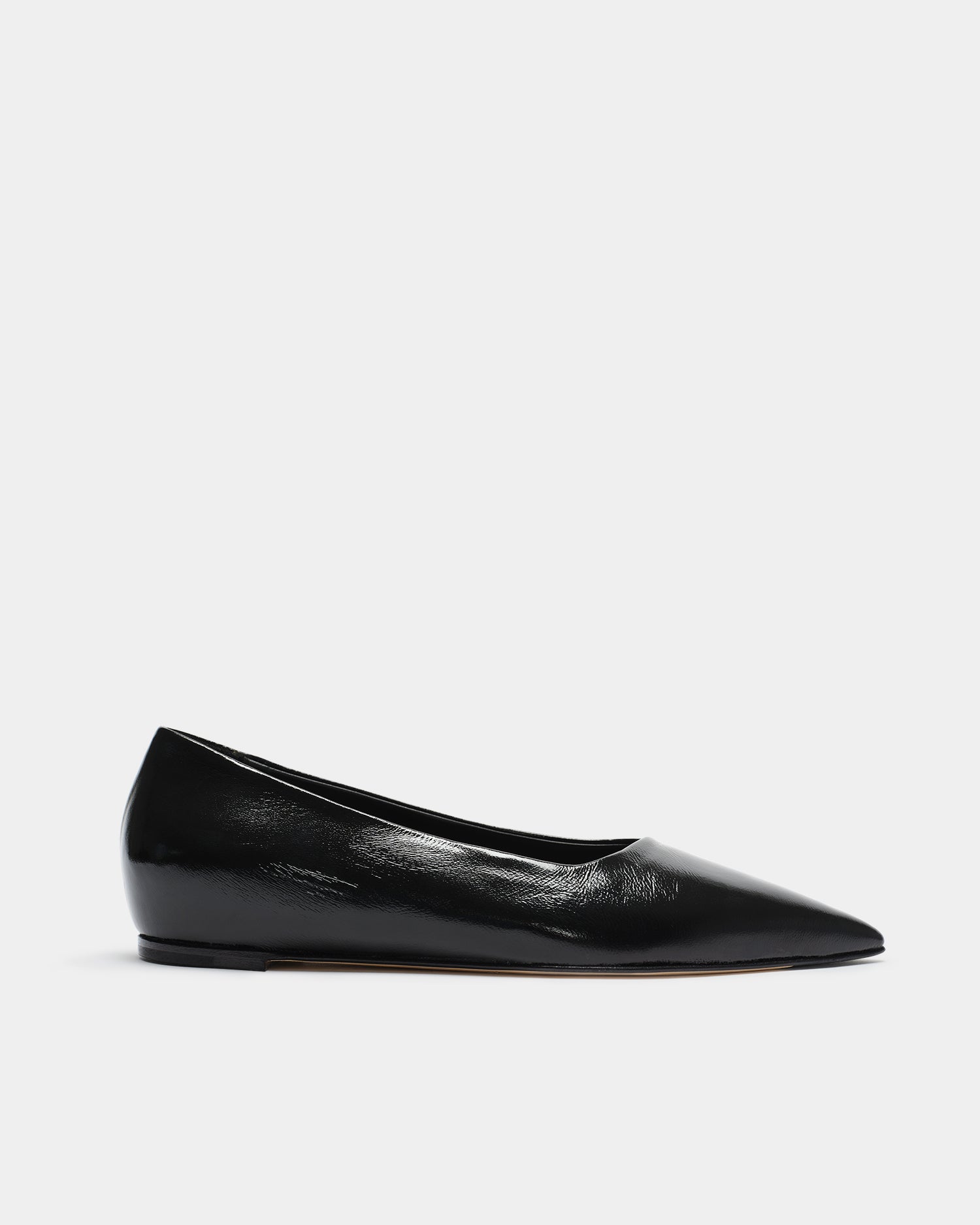 The Pointed Flat - Black Patent - Black / Patent Leather / 35