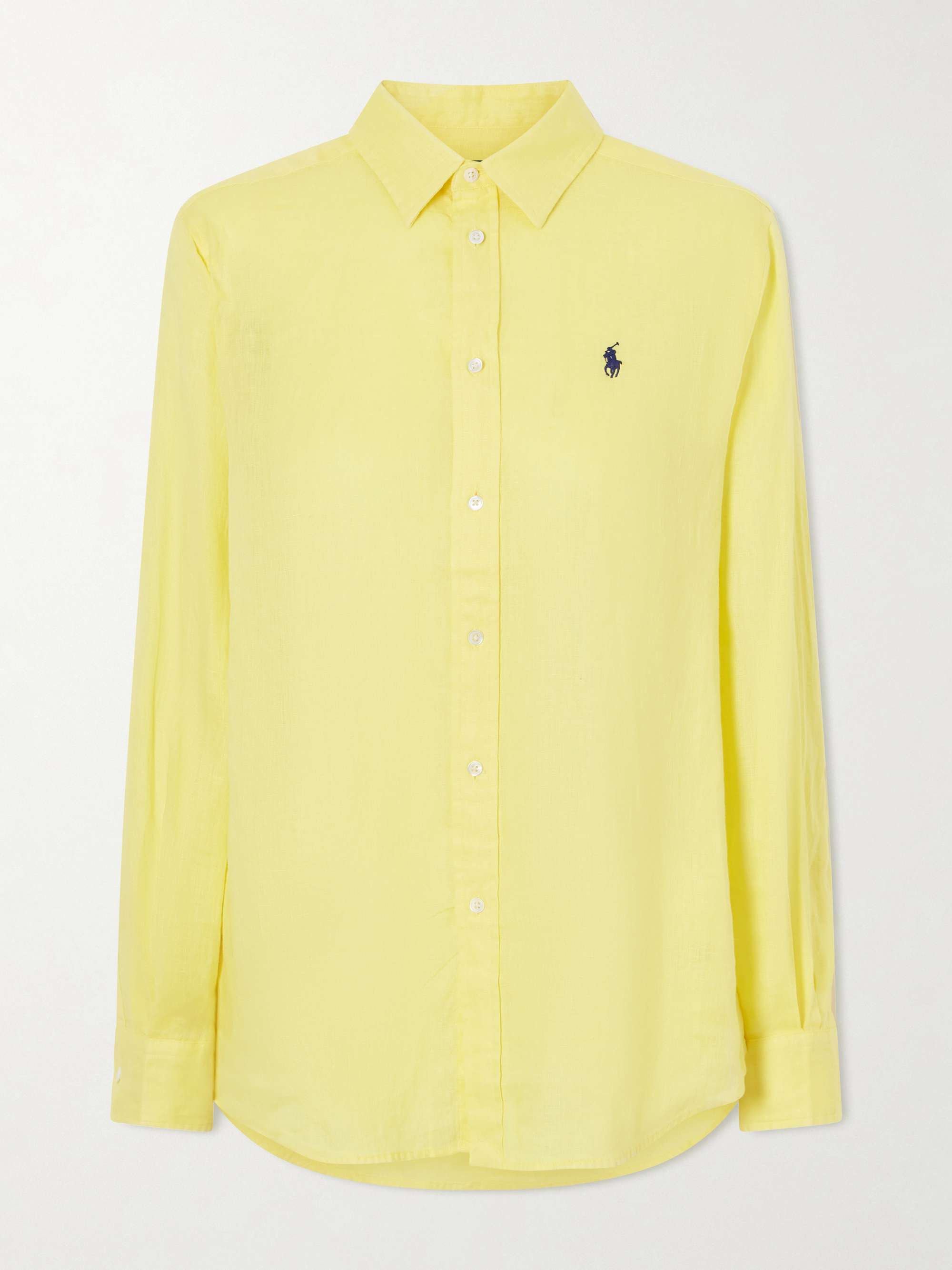 Logo-Embroidered Linen Shirt