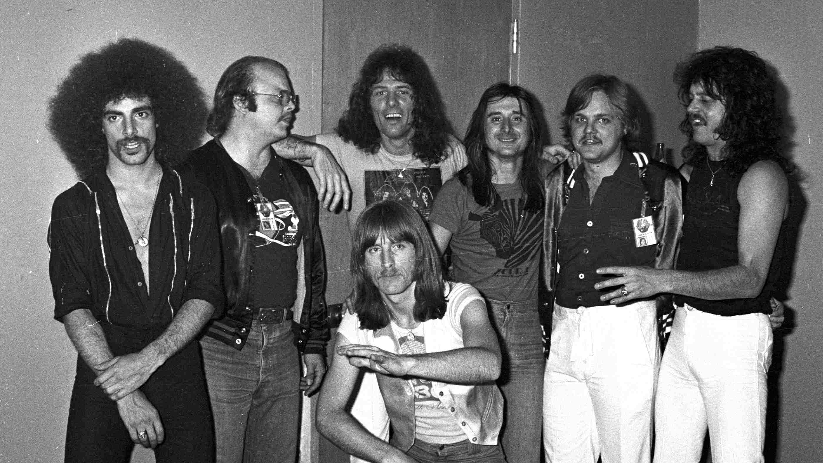 Journey posing for a photograph in 1978