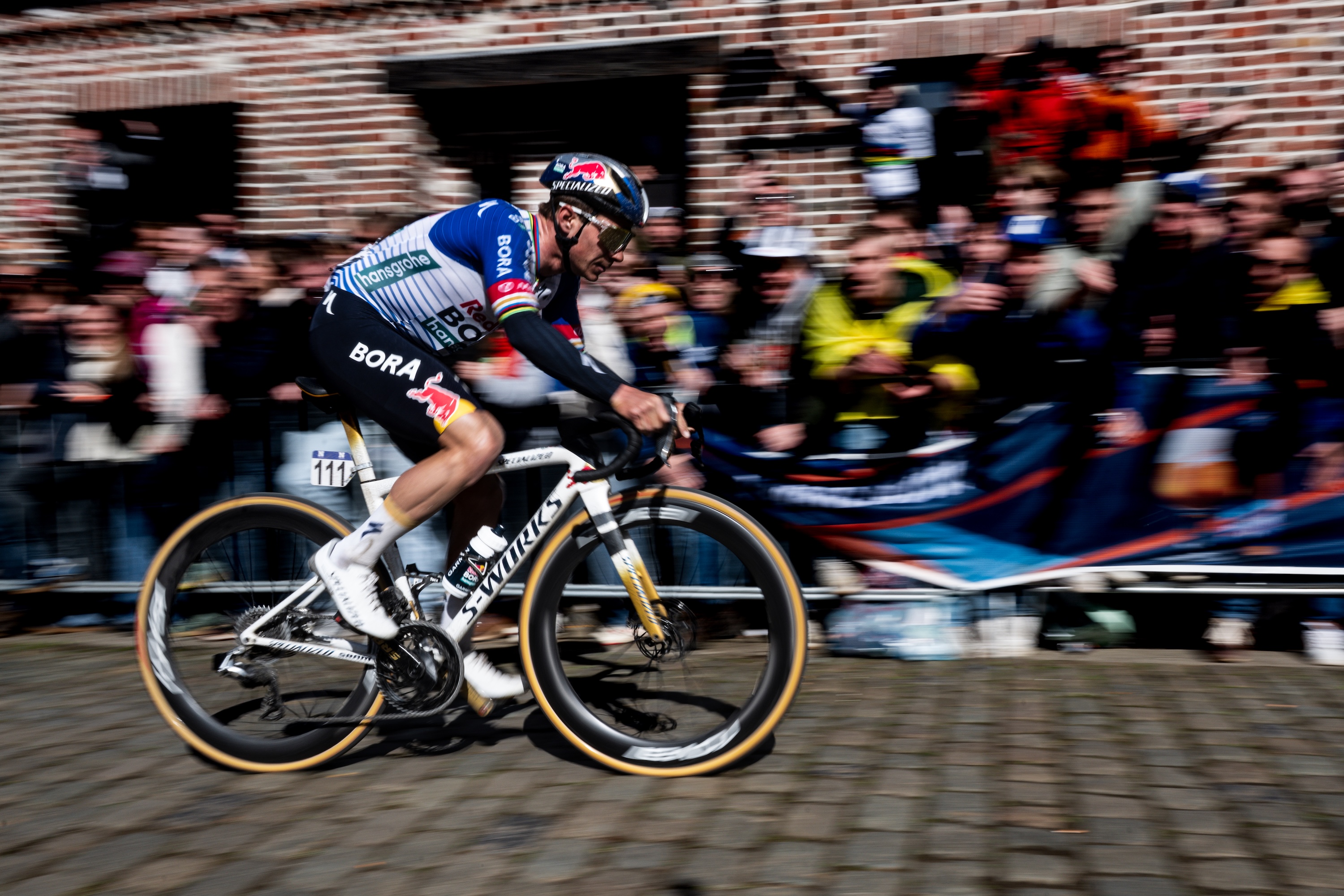 Remco Evenepoel rides at the Tour of Flanders