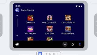 A visualization of the games menu on Android Auto