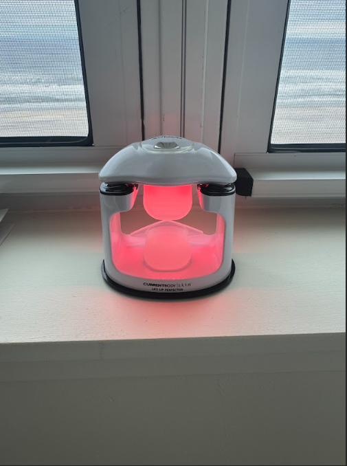 Mindy H., a 'Marie Claire' tester, tests the CurrentBody Skin LED Lip Perfector