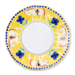 yellow/blue/white handpainted dinner plate