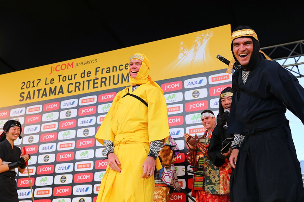 Chris Froome and Greg van Avermaet have some end of season fun