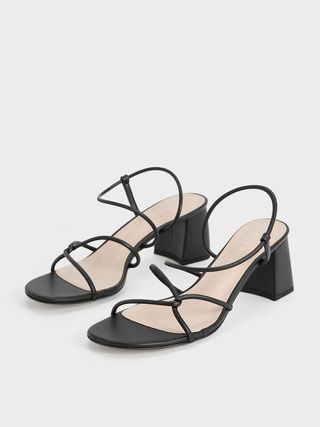 Charles & Keith, Meadow Strappy Block Heel Sandals
