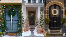 a porch decorated for Christmas