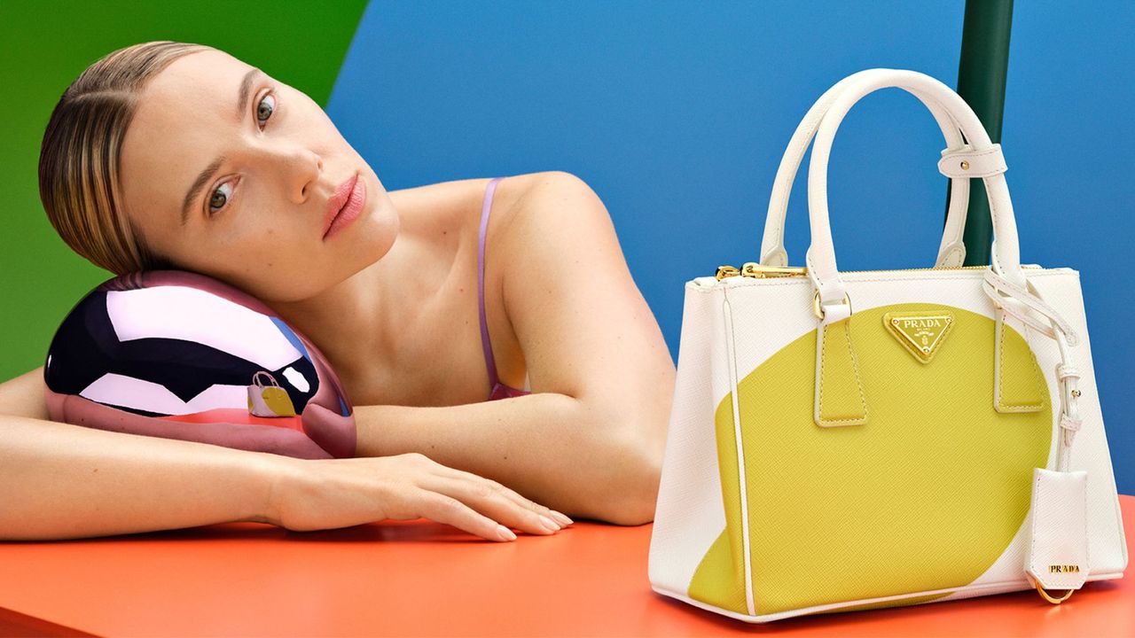 Prada Galleria Saffiano Special Edition Tote campaign with Scarlett Johansson 