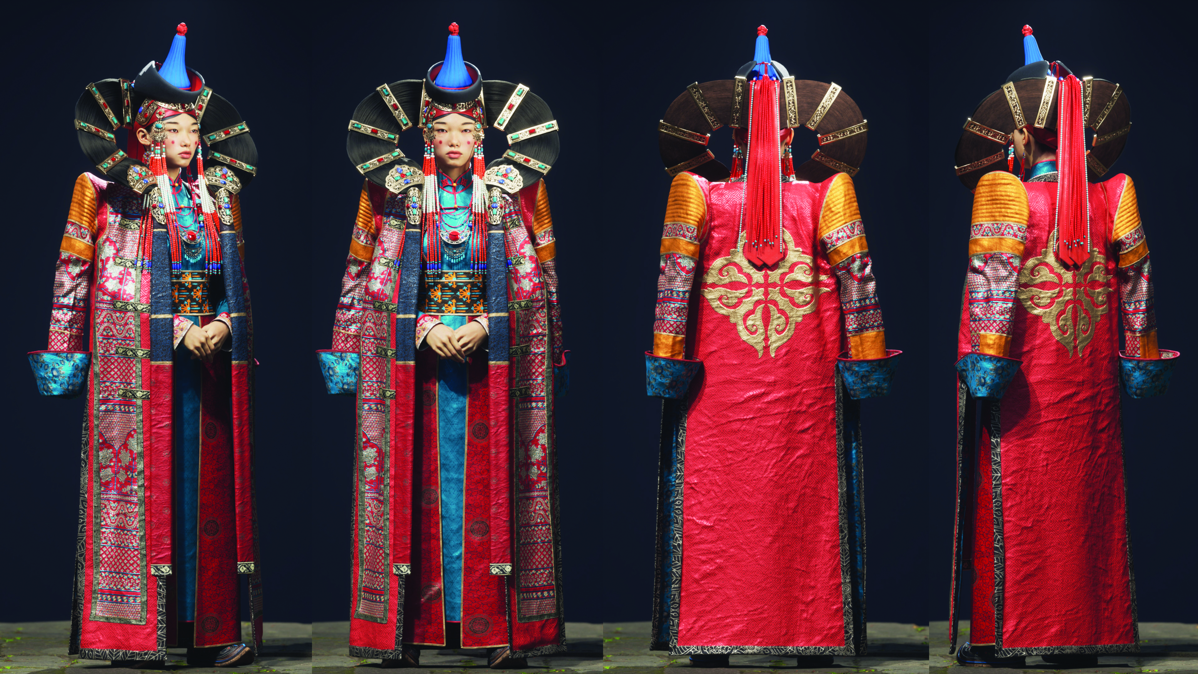 A complex 3D model of a priestess