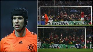 MOSCOW - MAY 21: Petr Cech of Chelsea looks on during the UEFA Champions League Final match between Manchester United and Chelsea at the Luzhniki Stadium on May 21, 2008 in Moscow, Russia. (Photo by Alex Livesey/Getty Images)