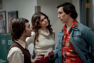 gabriel labelle kaia gerber and Cory Michael Smith as lorne michaels Jacqueline Carlin and chevy chase in saturday night