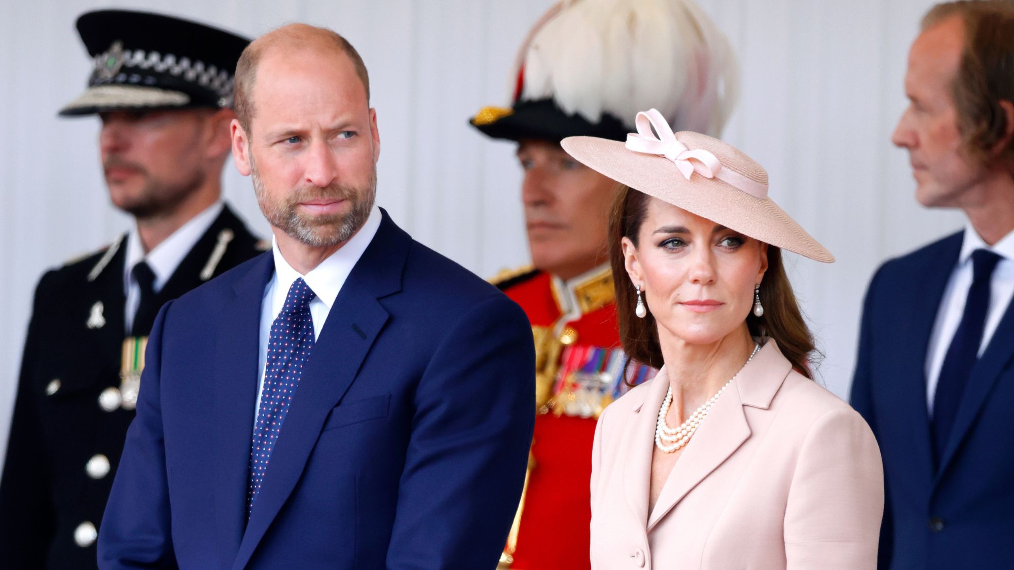 The Prince and Princess of Wales attend the formal welcome for French President Emmanuel Macron in 2025