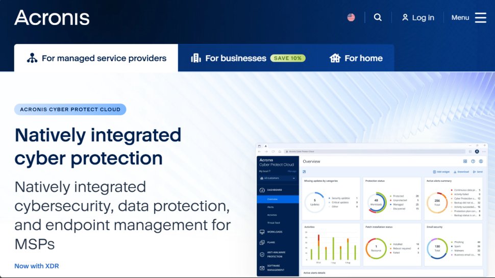 Acronis website screenshot (September 2025).