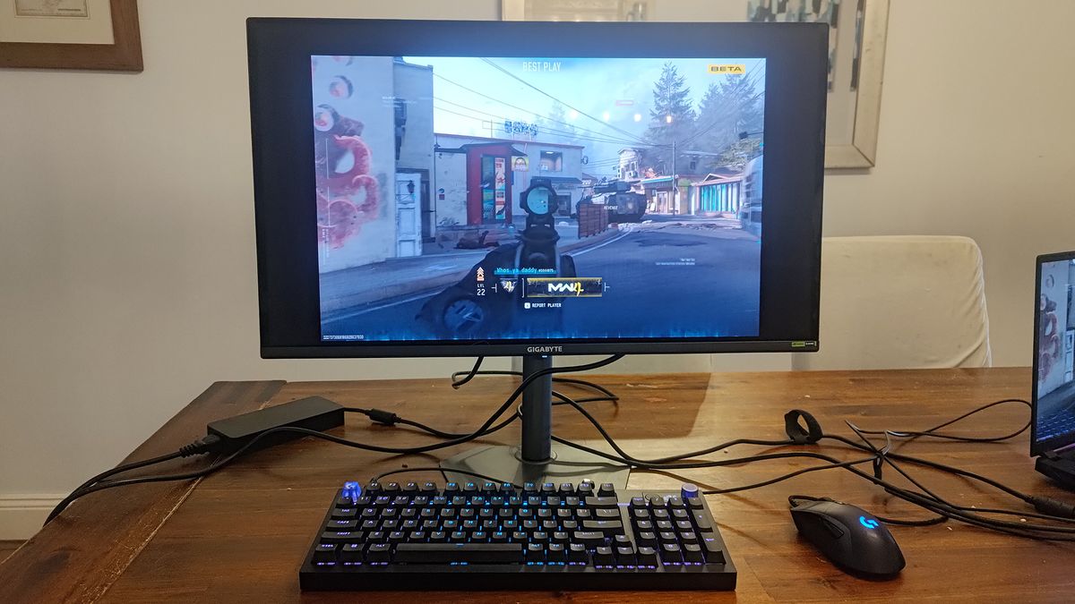 Gigabyte GO27Q24A in reduced resolution mode for increased frame rate