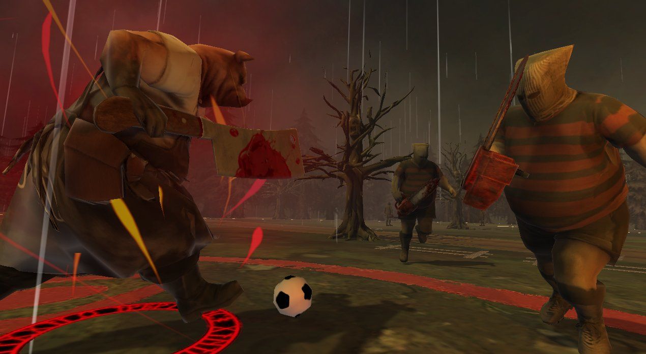 Screens of an indie horror football game