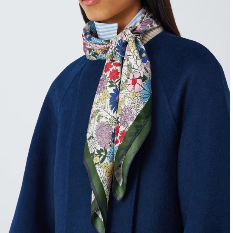 John Lewis , Made by Care Wildflowers Silk Scarf