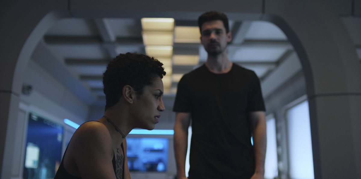 Dominique Tipper and Steven Strait in Season 5 of &quot;The Expanse&quot; on Amazon Prime Video.