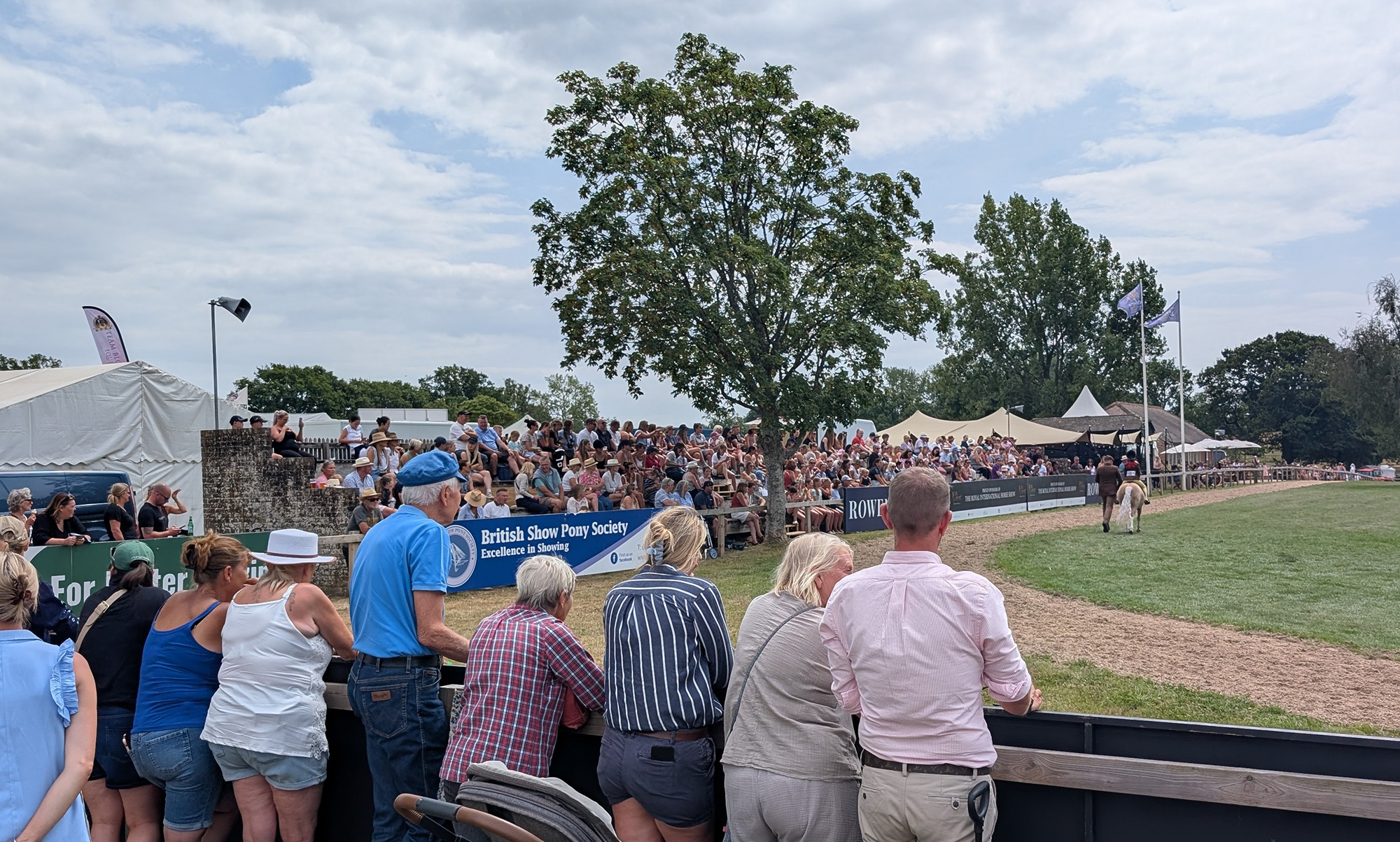 A crowd watching the lead rein at Hickstead