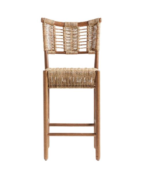 Forge Barley Brown Oak Wood Counter Stool by Jake Arnold