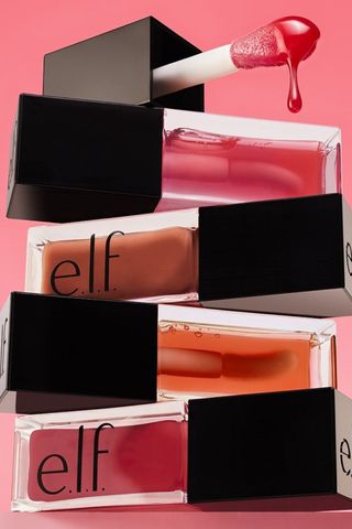 e.l.f. lip oils stacked on top of each other