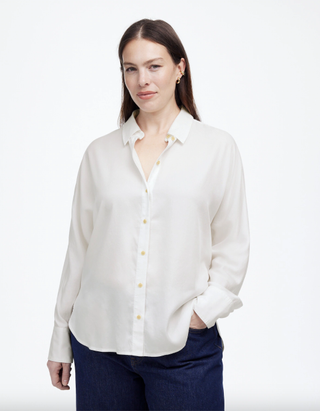 Relaxed Dolman Button-Up Shirt